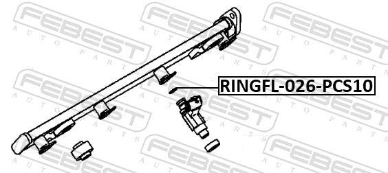 Tarpiklis, purkštukas FEBEST RINGFL-026-PCS10