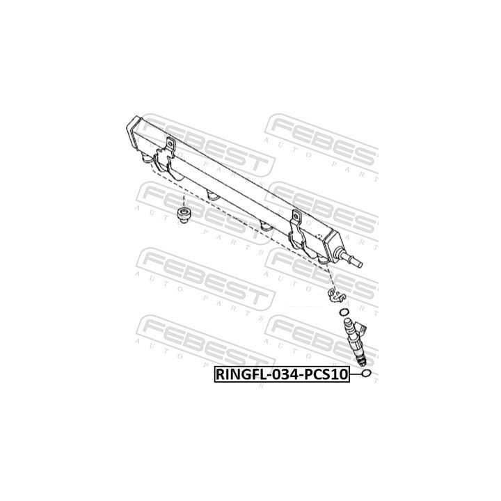 Tarpiklis, purkštukas FEBEST RINGFL-034-PCS10