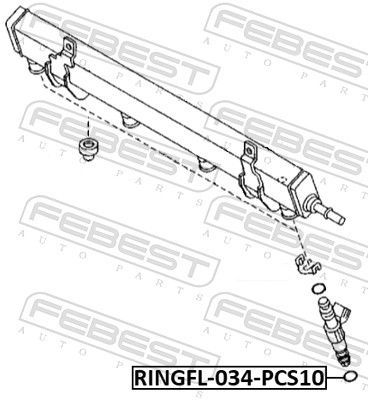 Tarpiklis, purkštukas FEBEST RINGFL-034-PCS10