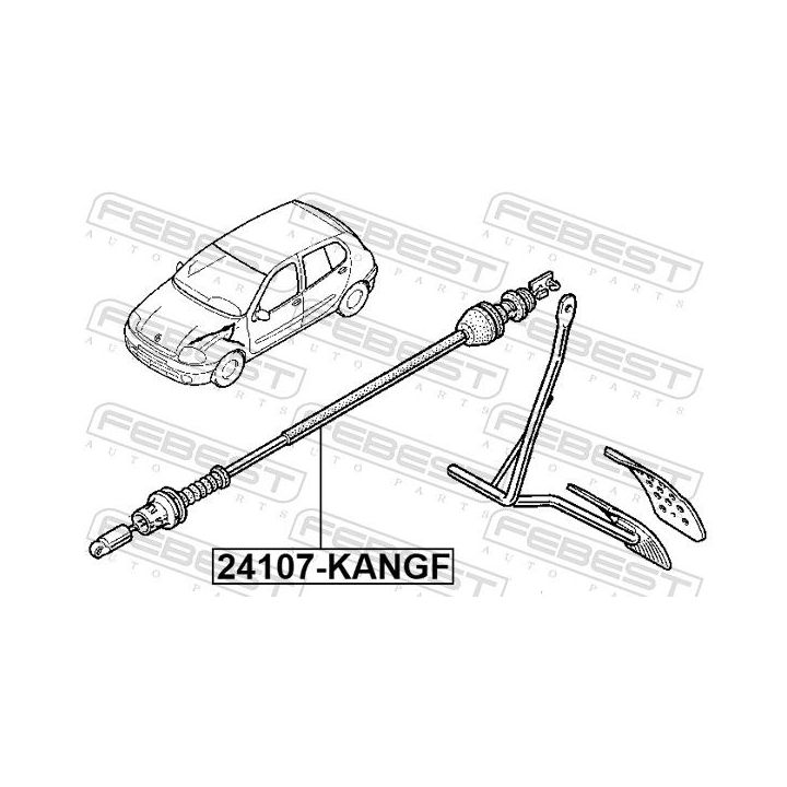 Akceleratoriaus trosas FEBEST 24107-KANGF
