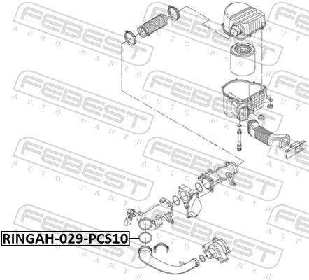 Tarpiklis, turbinos oro žarna FEBEST RINGAH-029-PCS10