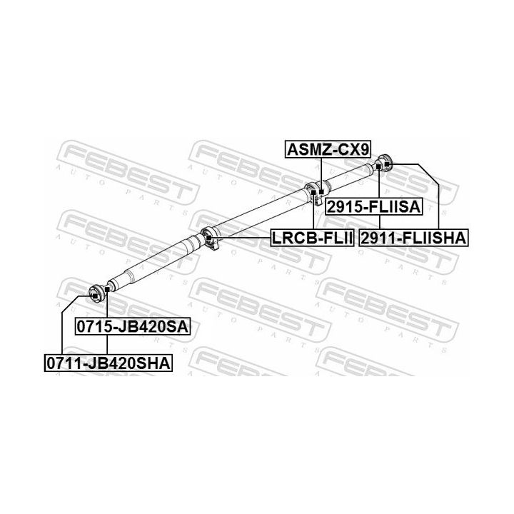 Gofruotoji membrana, kardaninis velenas FEBEST 0715-JB420SA