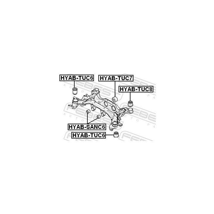 Montavimas, diferencialas FEBEST HYAB-TUC7