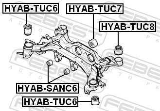 Montavimas, diferencialas FEBEST HYAB-TUC7