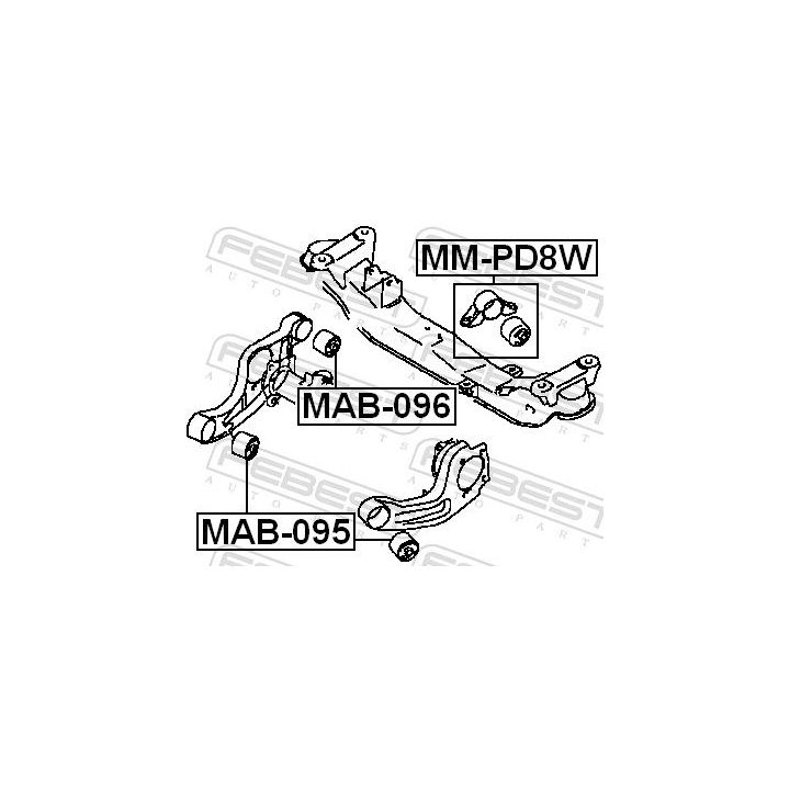 Montavimas, diferencialas FEBEST MAB-095