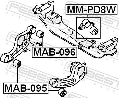 Montavimas, diferencialas FEBEST MAB-095