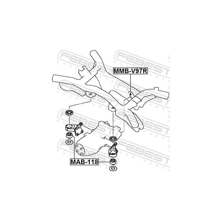 Montavimas, diferencialas FEBEST MAB-118