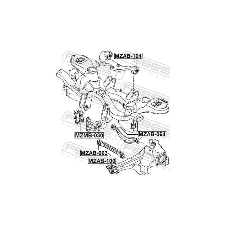 Montavimas, diferencialas FEBEST MZAB-104