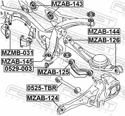 Montavimas, diferencialas FEBEST MZAB-143