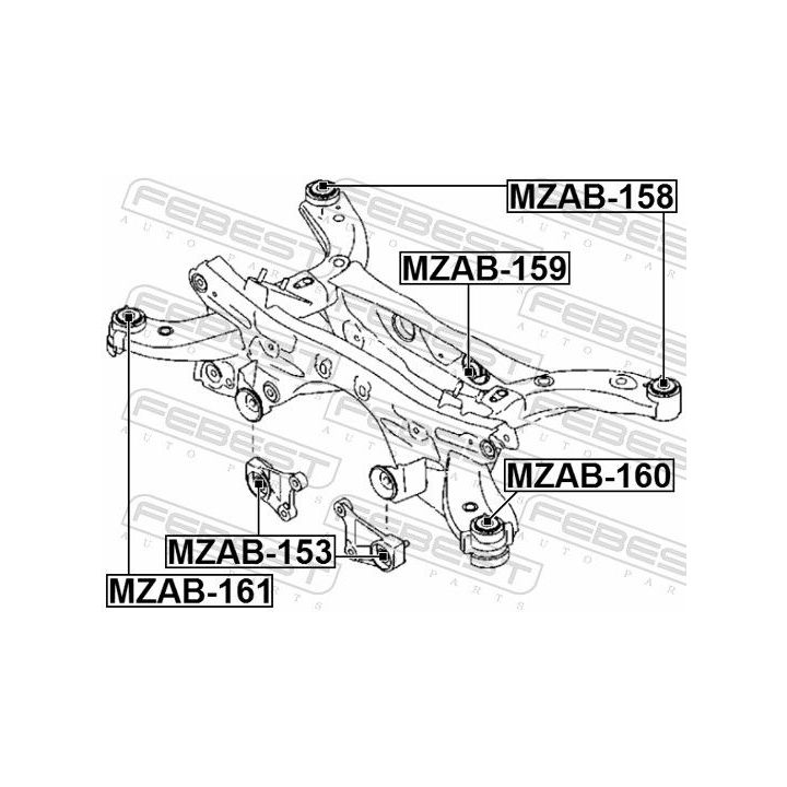 Montavimas, diferencialas FEBEST MZAB-153
