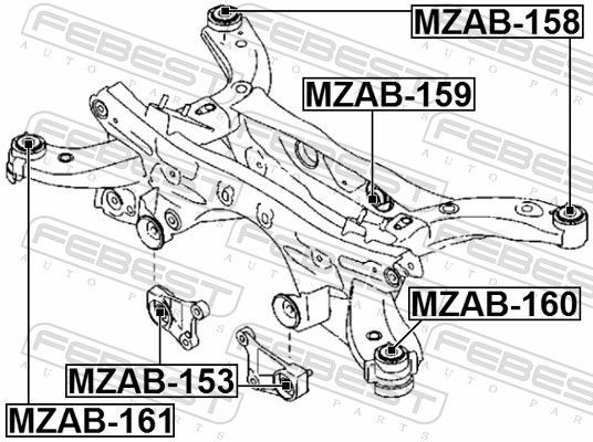 Montavimas, diferencialas FEBEST MZAB-153