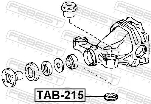 Montavimas, diferencialas FEBEST TAB-215