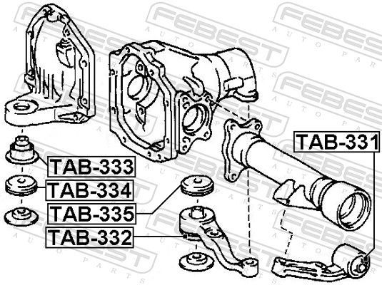 Montavimas, diferencialas FEBEST TAB-334