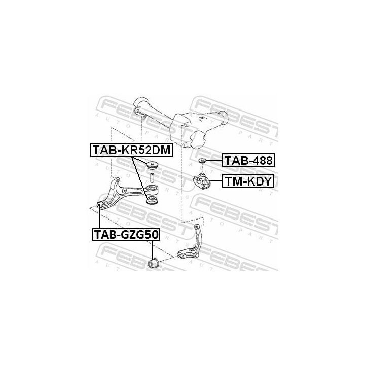 Montavimas, diferencialas FEBEST TAB-GZG50