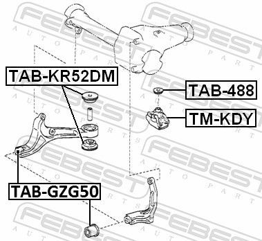 Montavimas, diferencialas FEBEST TAB-GZG50