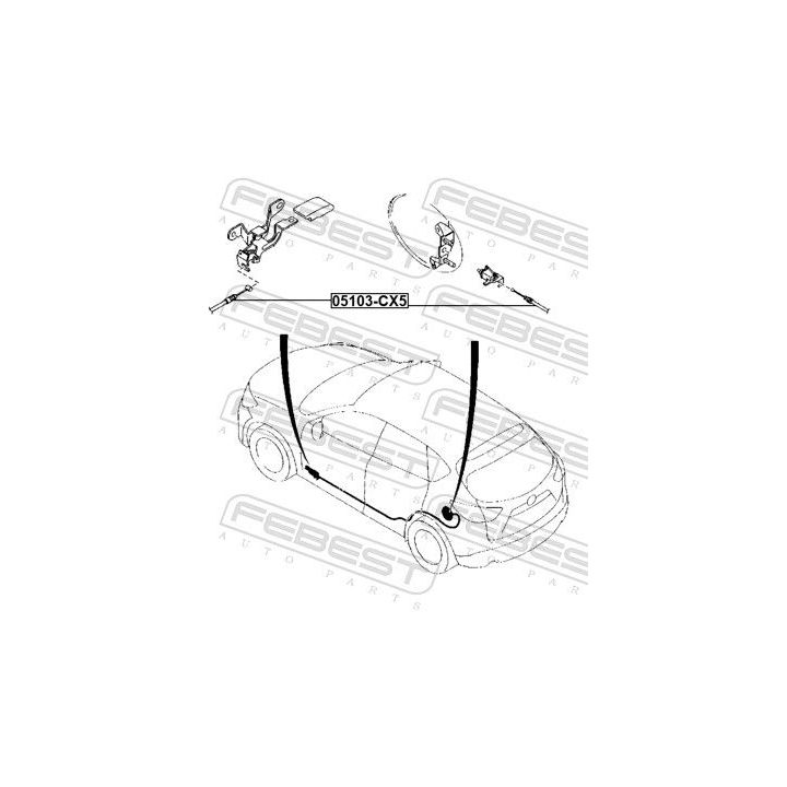Trosas, bako dangtelis FEBEST 05103-CX5