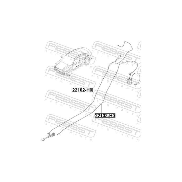 Trosas, bako dangtelis FEBEST 22103-H0