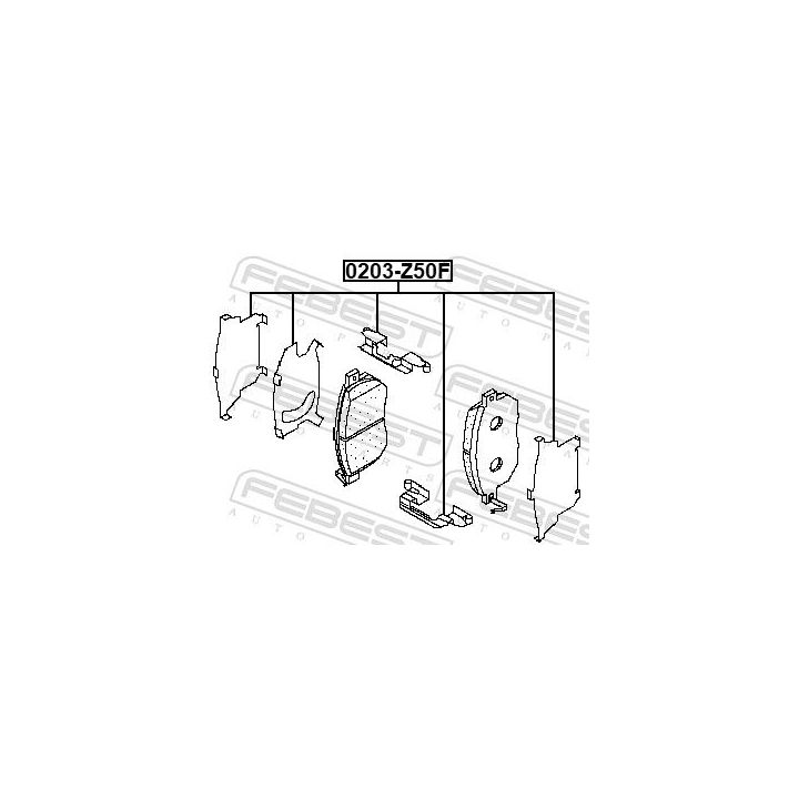 Girgžd. slopinanti folija, stabdžio antd. (sankab. gaubtas) FEBEST 0203-Z50F