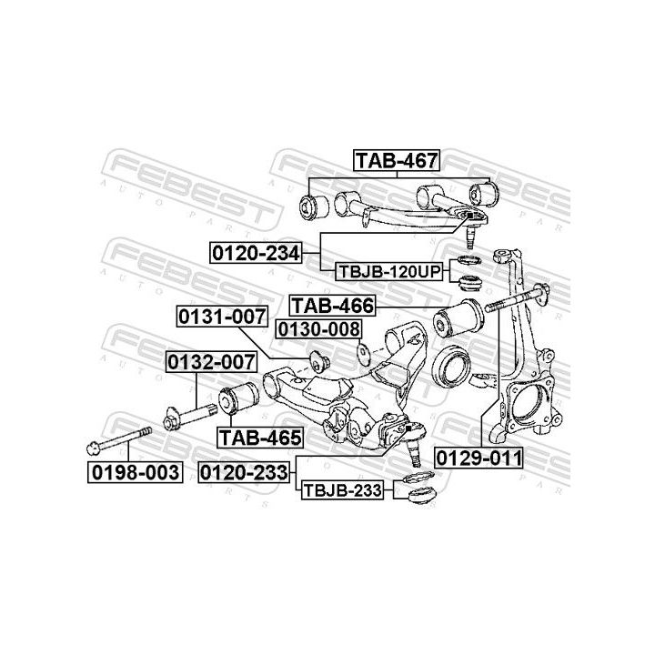 Gnybtas, atraminis buferis (ašies korpusas) FEBEST 0131-007