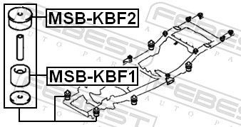 Pakaba, transporto priemonės rėmas FEBEST MSB-KBF2