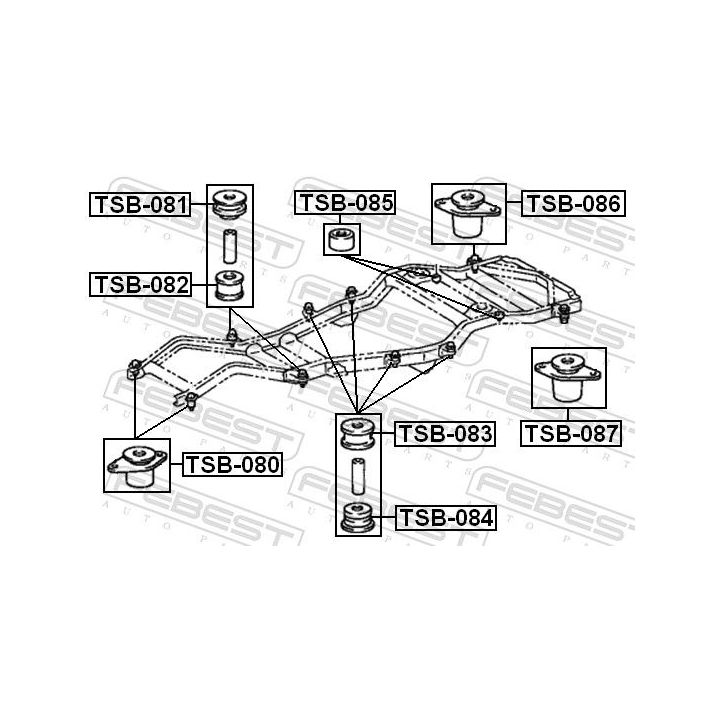 Pakaba, transporto priemonės rėmas FEBEST TSB-080