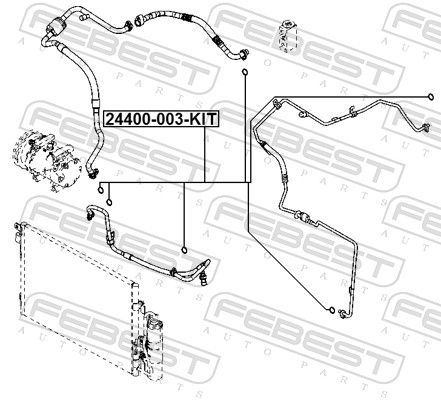 Sandarinimo žiedas, šaltnešio linija FEBEST 24400-003-KIT
