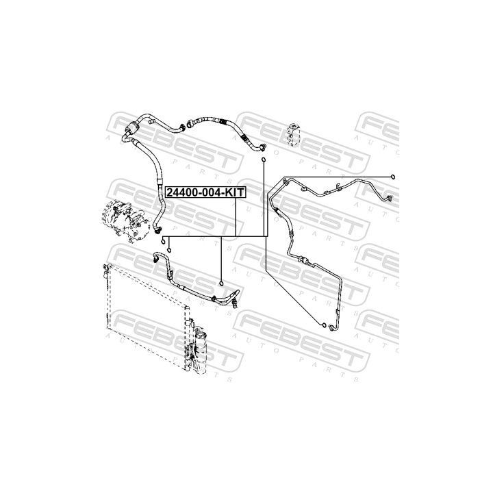 Sandarinimo žiedas, šaltnešio linija FEBEST 24400-004-KIT