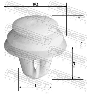 Laikantysis spaustukas, durų vidaus skydas FEBEST 88570-036