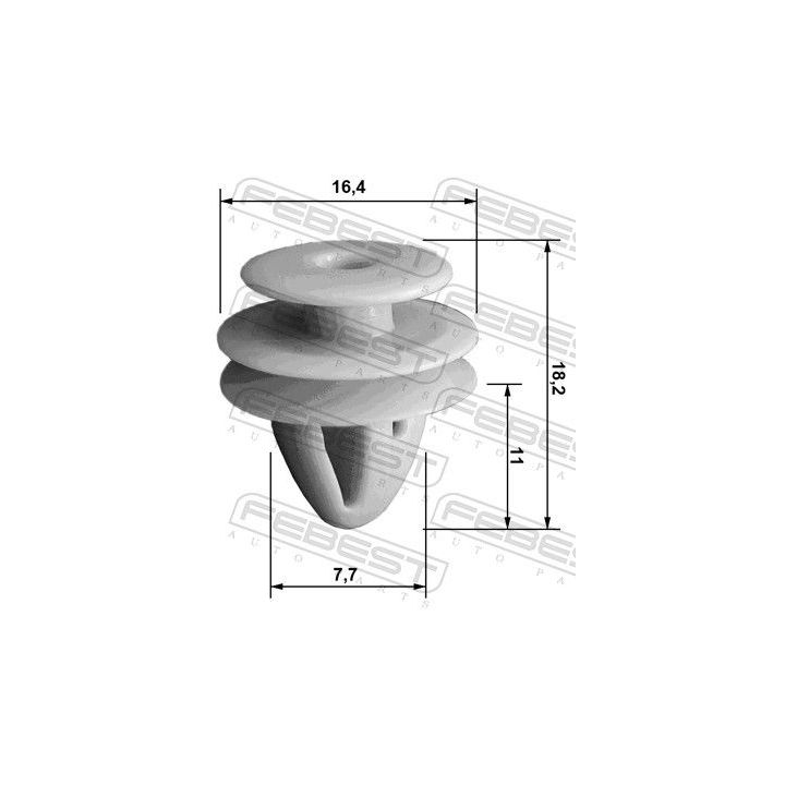 Laikantysis spaustukas, durų vidaus skydas FEBEST 88570-070