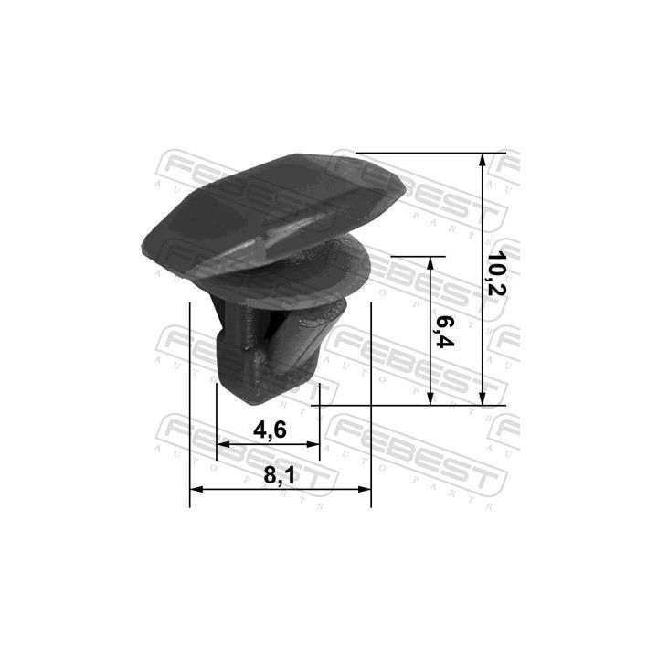 Laikantysis spaustukas, variklio gaubto izoliacija FEBEST 88570-010