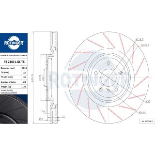 Stabdžių diskas ROTINGER RT 21011-GL T6