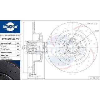 Stabdžių diskas ROTINGER RT 3280BS-GL T5