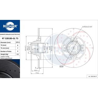 Stabdžių diskas ROTINGER RT 3281BS-GL T5