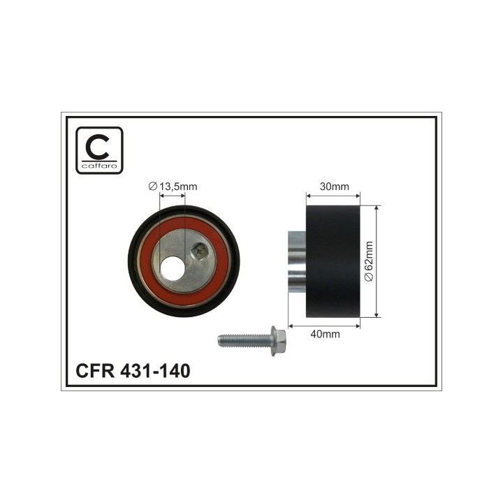 įtempiklio skriemulys, paskirstymo diržas CAFFARO 431-140