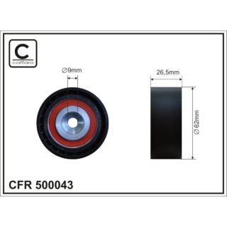 įtempiklio skriemulys, paskirstymo diržas CAFFARO 500043