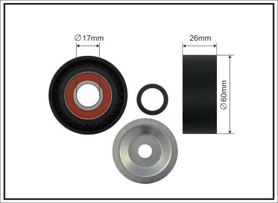 įtempiklio skriemulys, V formos rumbuotas diržas CAFFARO 03-94