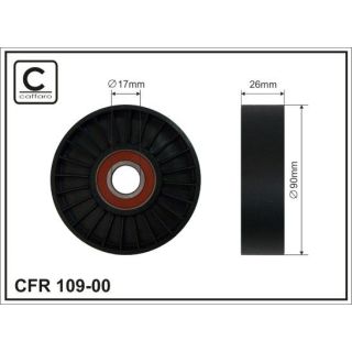 įtempiklio skriemulys, V formos rumbuotas diržas CAFFARO 109-00