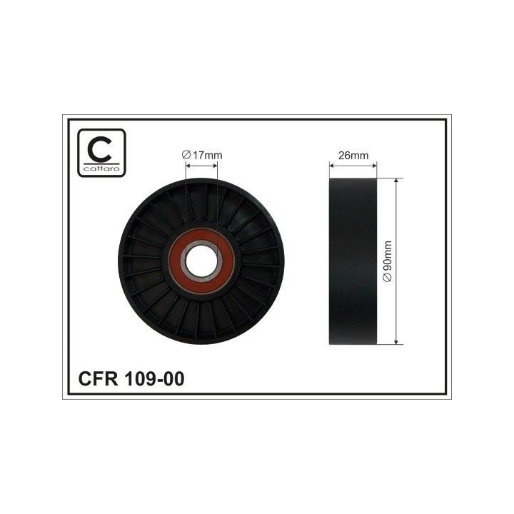 įtempiklio skriemulys, V formos rumbuotas diržas CAFFARO 109-00