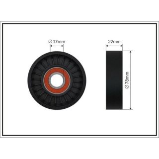 įtempiklio skriemulys, V formos rumbuotas diržas CAFFARO 213-87