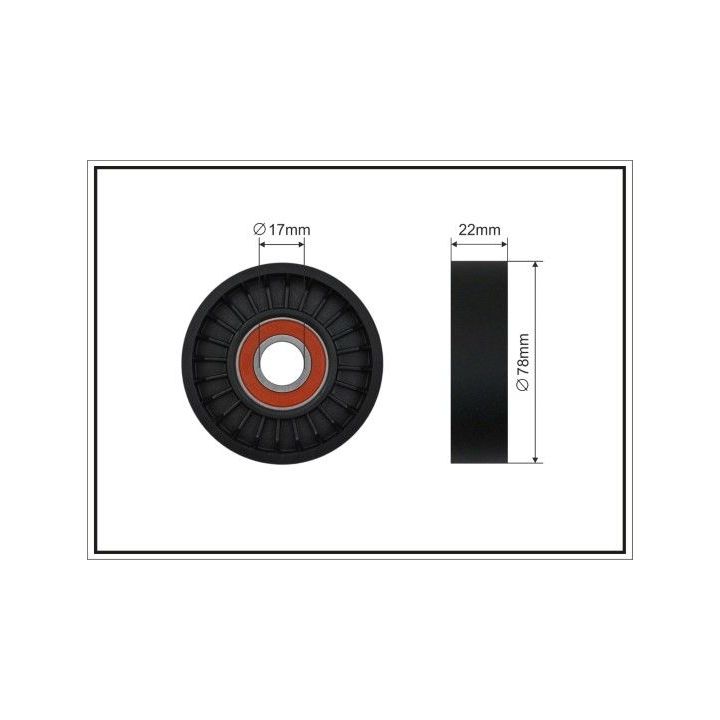 įtempiklio skriemulys, V formos rumbuotas diržas CAFFARO 213-87