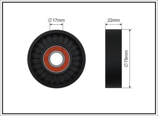 įtempiklio skriemulys, V formos rumbuotas diržas CAFFARO 213-87