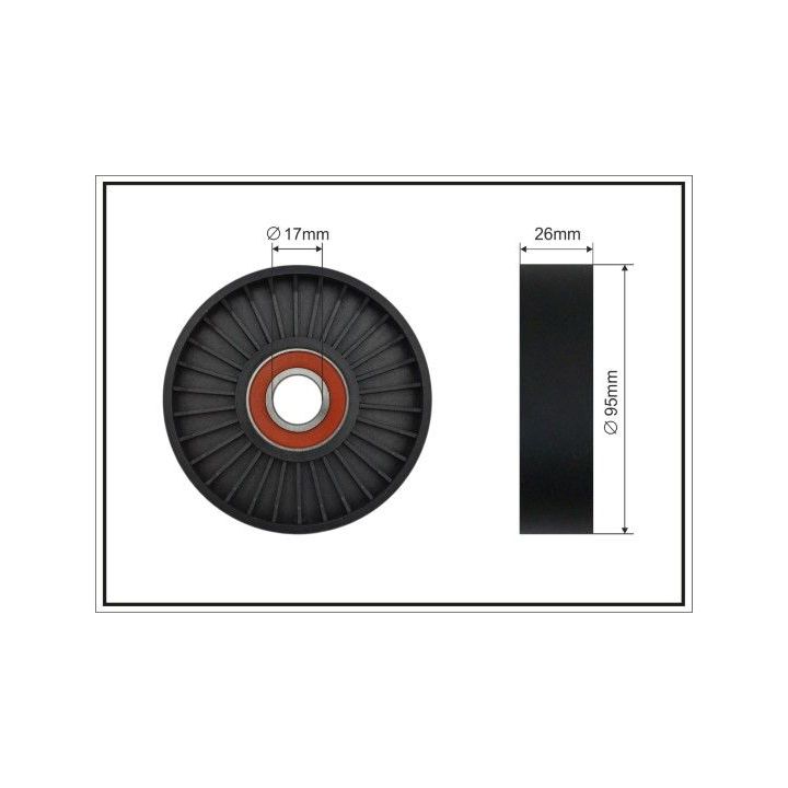 įtempiklio skriemulys, V formos rumbuotas diržas CAFFARO 279-00