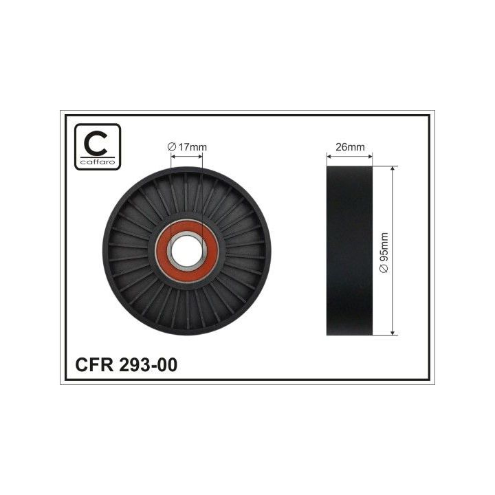 įtempiklio skriemulys, V formos rumbuotas diržas CAFFARO 293-00