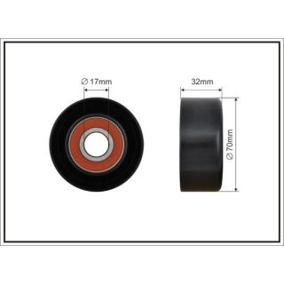 įtempiklio skriemulys, V formos rumbuotas diržas CAFFARO 318-00