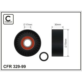 įtempiklio skriemulys, V formos rumbuotas diržas CAFFARO 329-99
