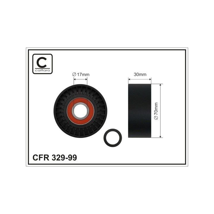 įtempiklio skriemulys, V formos rumbuotas diržas CAFFARO 329-99