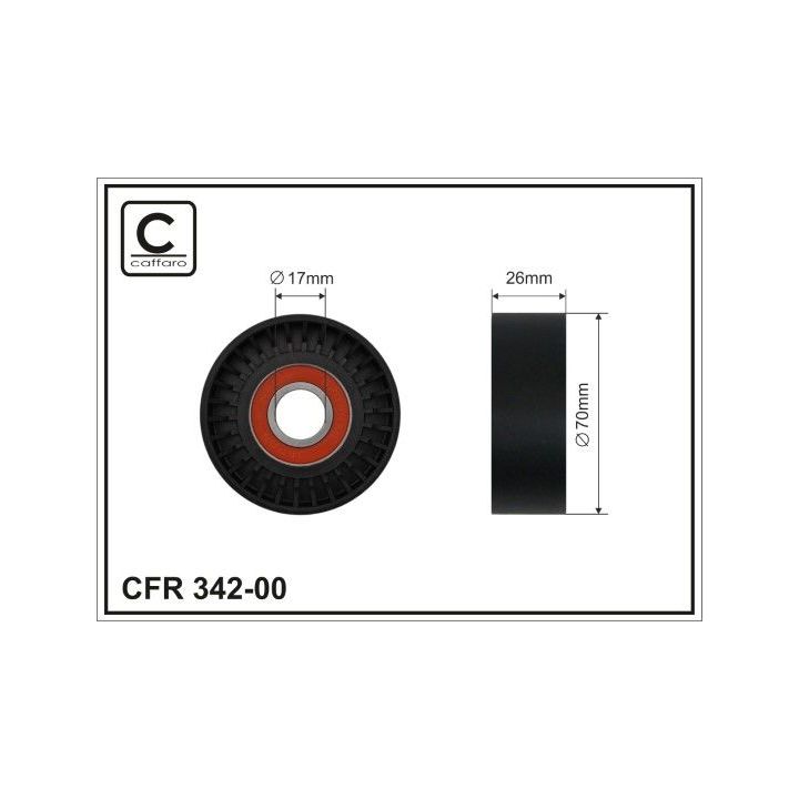 įtempiklio skriemulys, V formos rumbuotas diržas CAFFARO 342-00