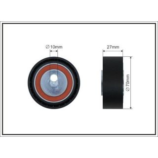 įtempiklio skriemulys, V formos rumbuotas diržas CAFFARO 354-122