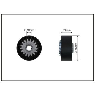 įtempiklio skriemulys, V formos rumbuotas diržas CAFFARO 36-68