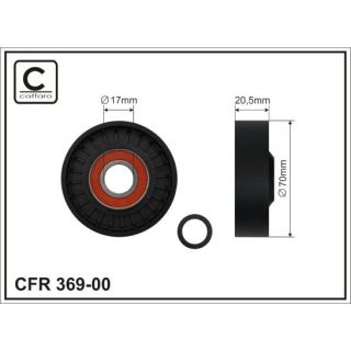 įtempiklio skriemulys, V formos rumbuotas diržas CAFFARO 369-00